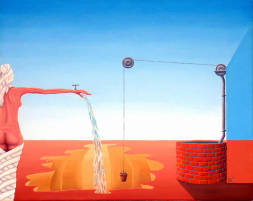 Watersnood,Flood,1986   (40x50 cm)