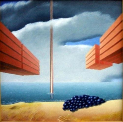 Dagje strand (drieluik midden),Day at the beach (triptych center),   1995   (60x60 cm) 