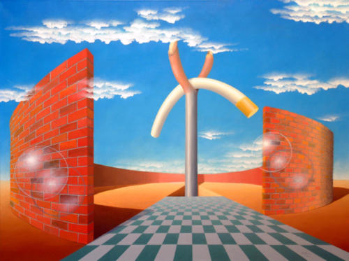 De laatste sigaret,   The last cigarette,   1988   (60x80 cm)