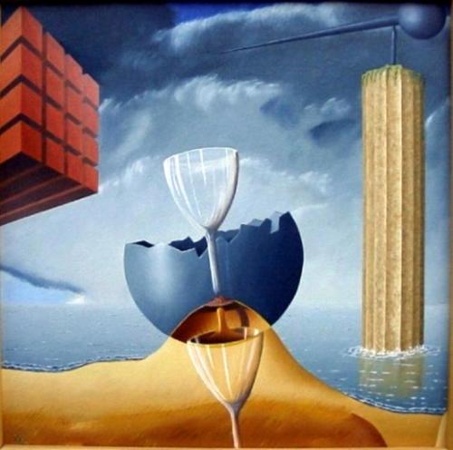 Dagje strand (drieluik rechts),Day at the beach (triptych right),   1995   (60x60 cm) 