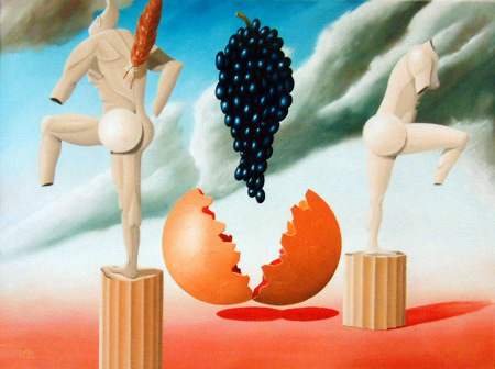1996 - Afkeer van de aanbidding der druiven    ( 60x80 cm )/Aversion to the worship of grapes