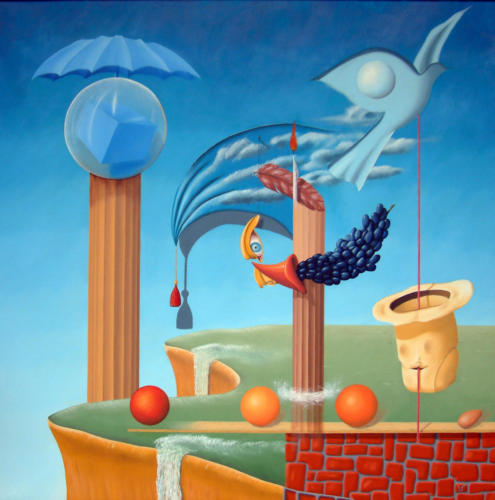 De magie van de illusie,    The magic of illusion,  1999   (100x100 cm)