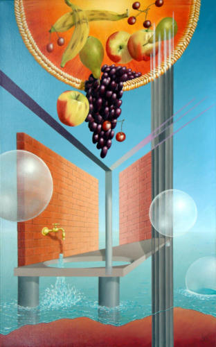 Het door hitte tot baden aangezet fruit,    By heat encouraged fruit to bathe,    2001    (80x50 cm